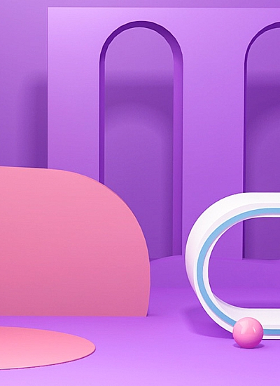 C4D00012紫粉小球电商场景C4D模型含工程文件
