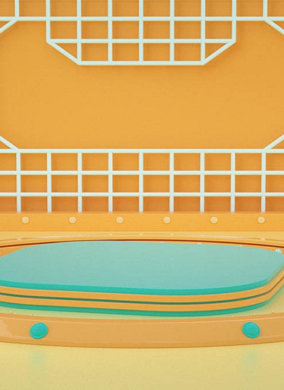 C4D00017天猫白色方格背景电商场景C4D工程文件